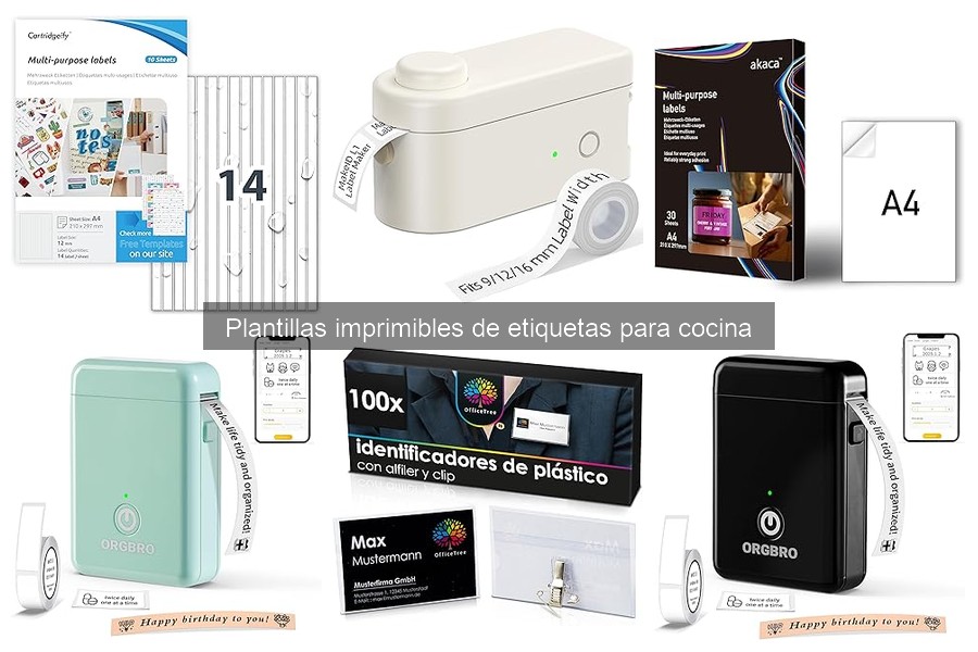¿Qué son las plantillas imprimibles de etiquetas para cocina?
