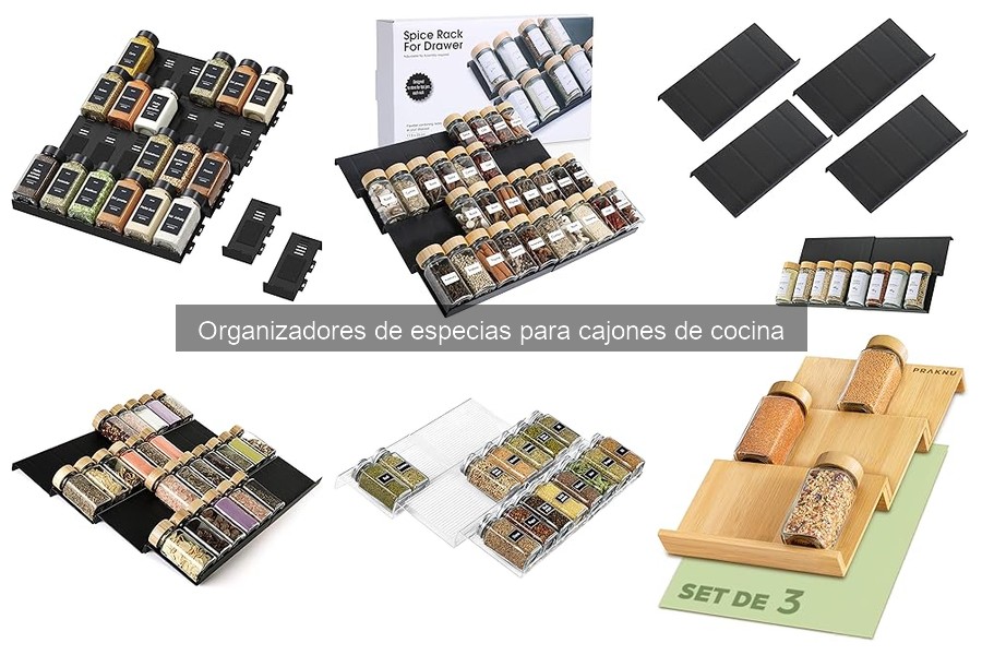 ¿Qué son los organizadores de especias para cajones de cocina?