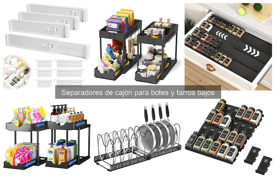¿Qué son los separadores de cajón para botes y tarros bajos?