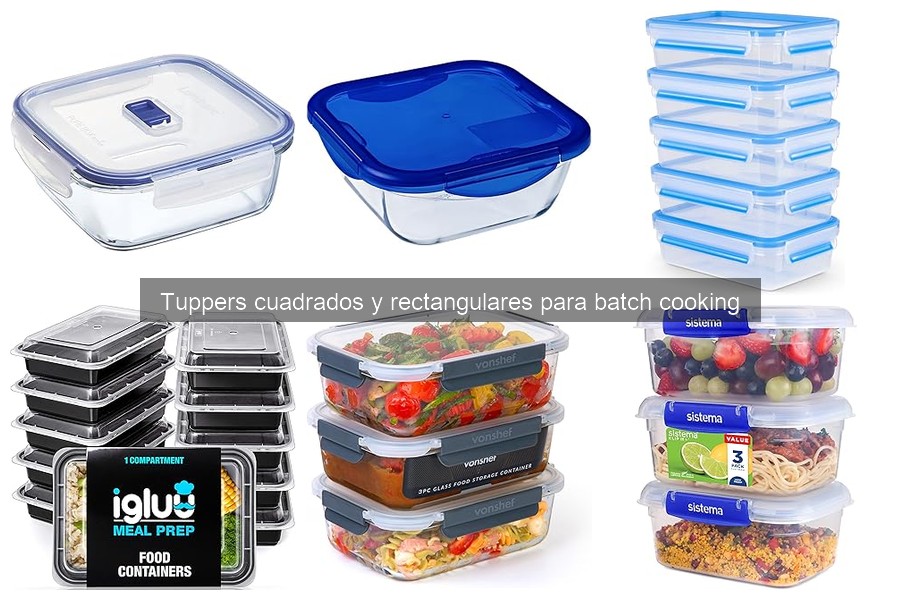 Qué son los tuppers cuadrados y rectangulares para batch cooking