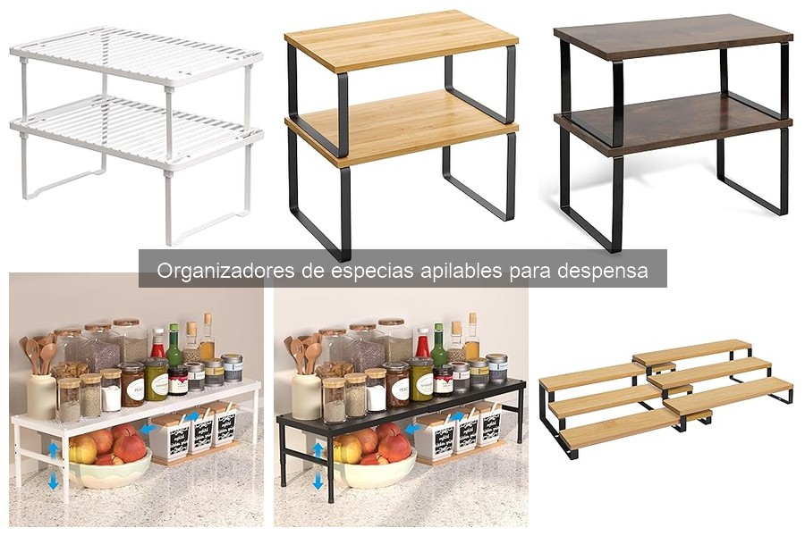 Reseñas de organizadores de especias apilables para despensa