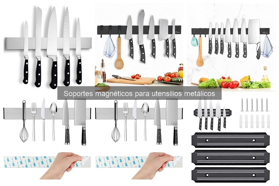 ¿Son seguros los soportes magnéticos para utensilios metálicos?