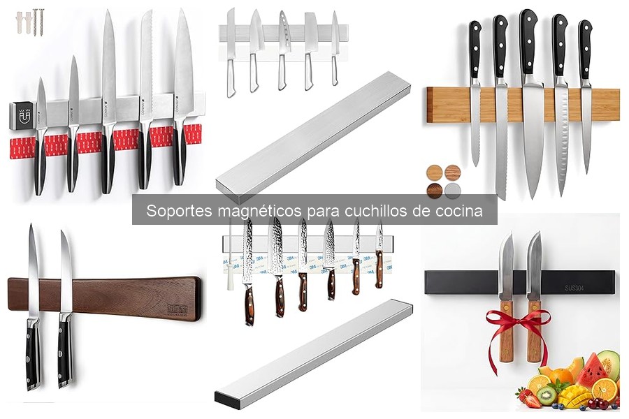 Soportes magnéticos para cuchillos en espacios pequeños