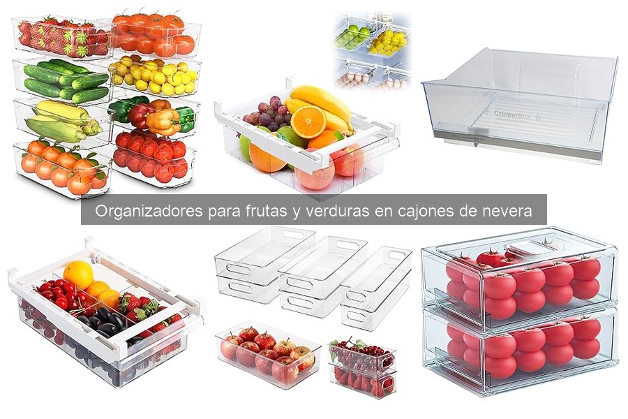 Tamaños de organizadores para frutas y verduras en nevera
