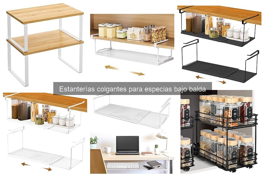 Tipos de estanterías colgantes para especias en tu cocina