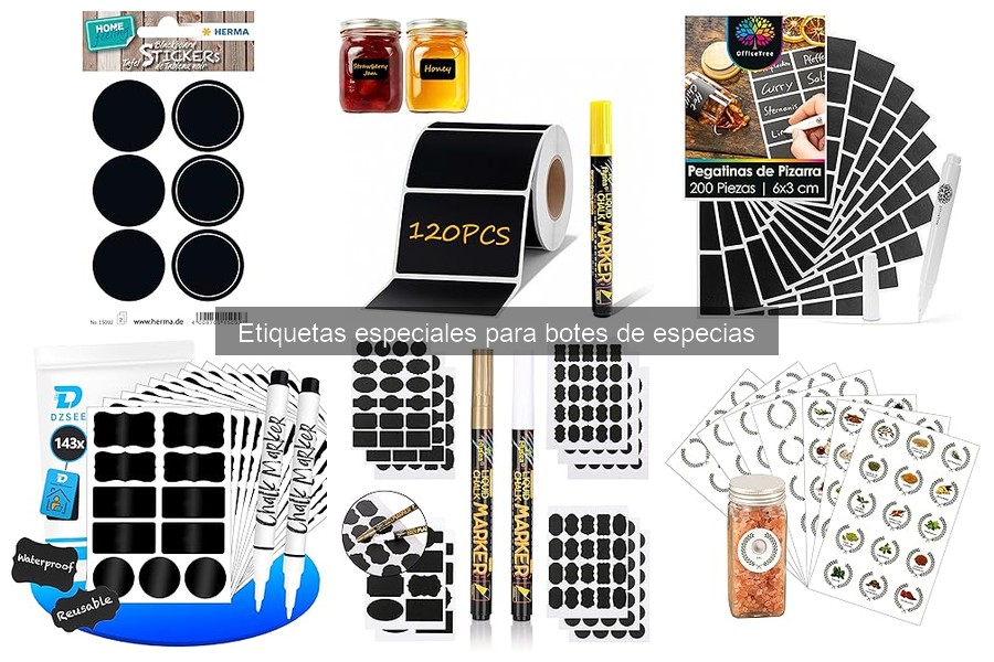Tipos de etiquetas para botes de especias: guía completa