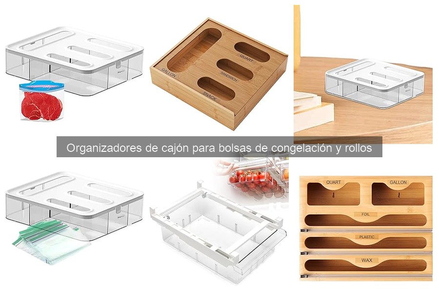 Tipos de organizadores de cajón para bolsas de congelación