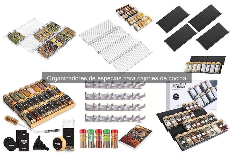 Tipos de organizadores de especias para cajones de cocina