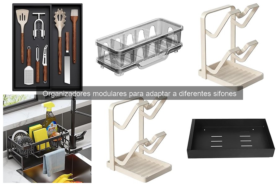 Tipos de organizadores modulares para sifones en cocina