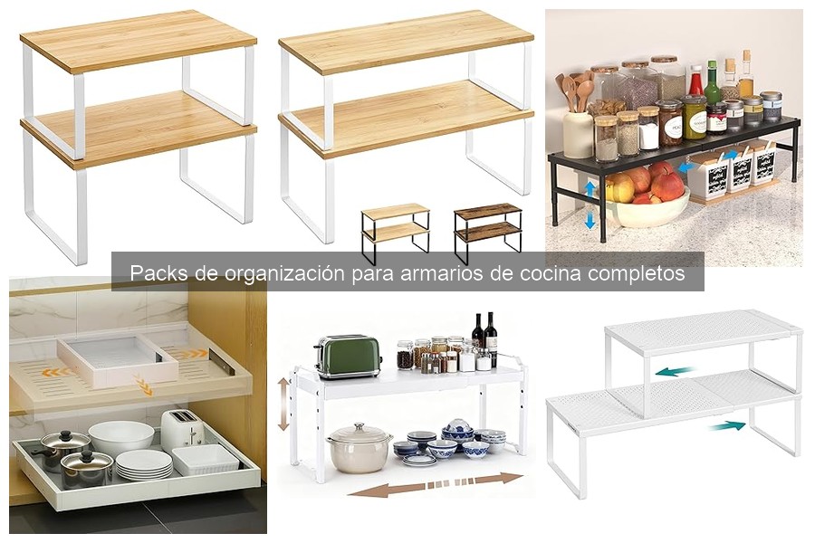 Tipos de packs de organización para armarios de cocina