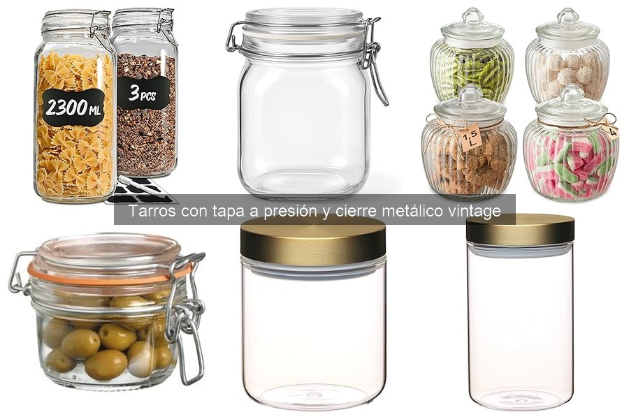 Tipos de tarros con tapa a presión vintage para tu cocina