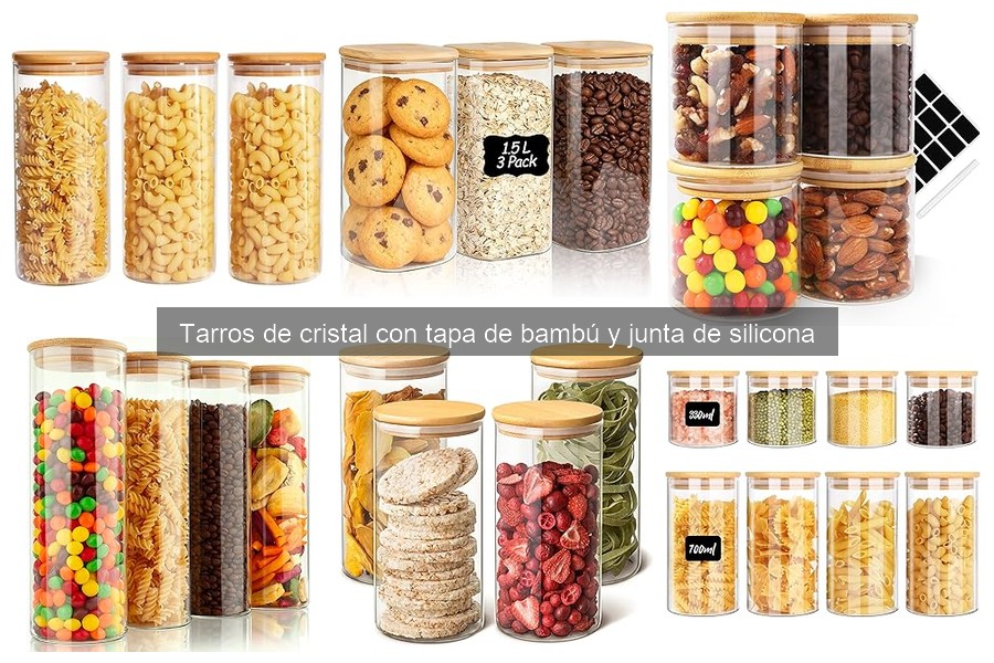 Usos creativos de tarros de cristal con tapa de bambú