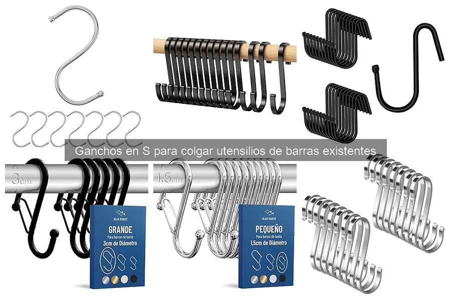 Utensilios ideales para colgar con ganchos en S