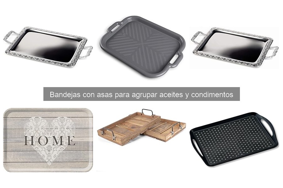 Ventajas de las bandejas con asas para aceites y condimentos